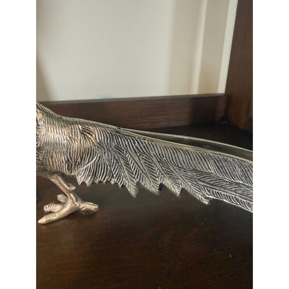 Metallic Bird Sculpture 11ʺ Decorative Accent Modern Minimalist Shelf Decor - Picture 6 of 10